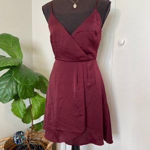 COPY - Silky Burgundy V Neck Dress | Graduation Dress